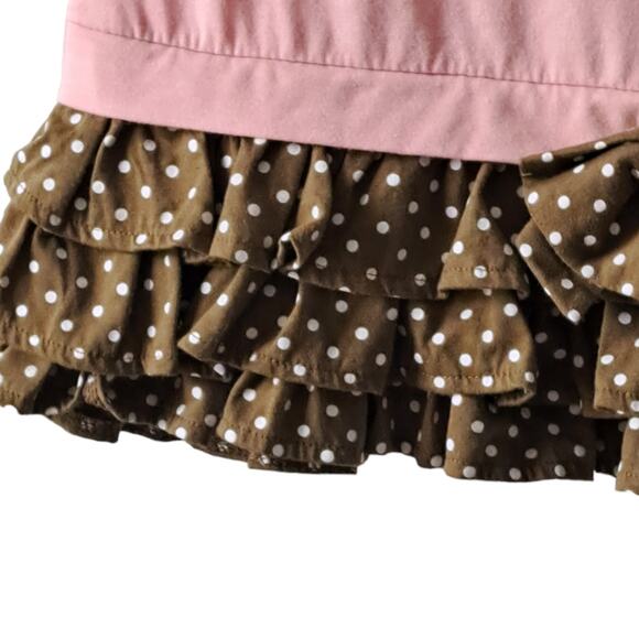 2 for $5 Sale Paulinie Collection Peach And Brown Dress With Ruffles Size 3T - Picture 5 of 8